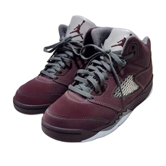 Jordan Kids Retro 5 Burgundy High-Top Sneakers Size 9